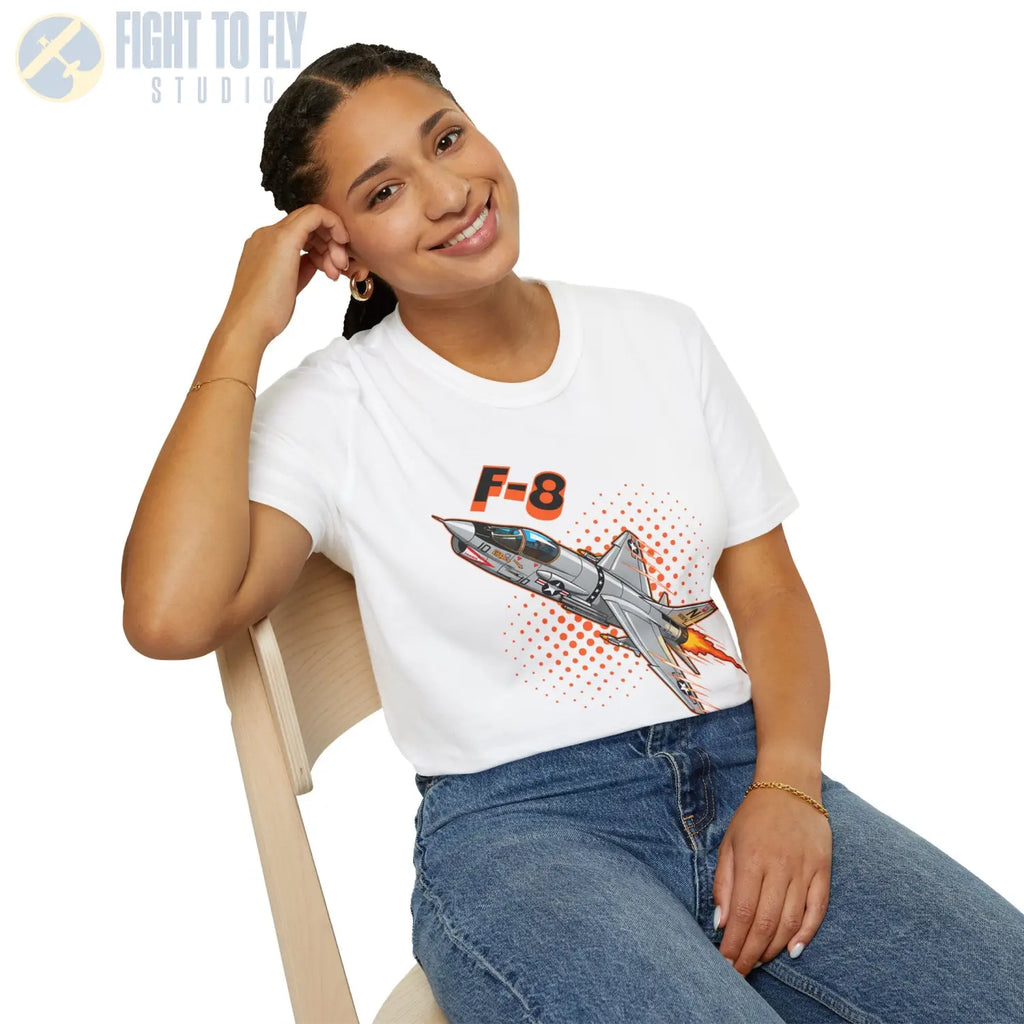 F-8 Crusader Comic Style T-Shirt - Pilot gifts - WWII warbird t-shirt