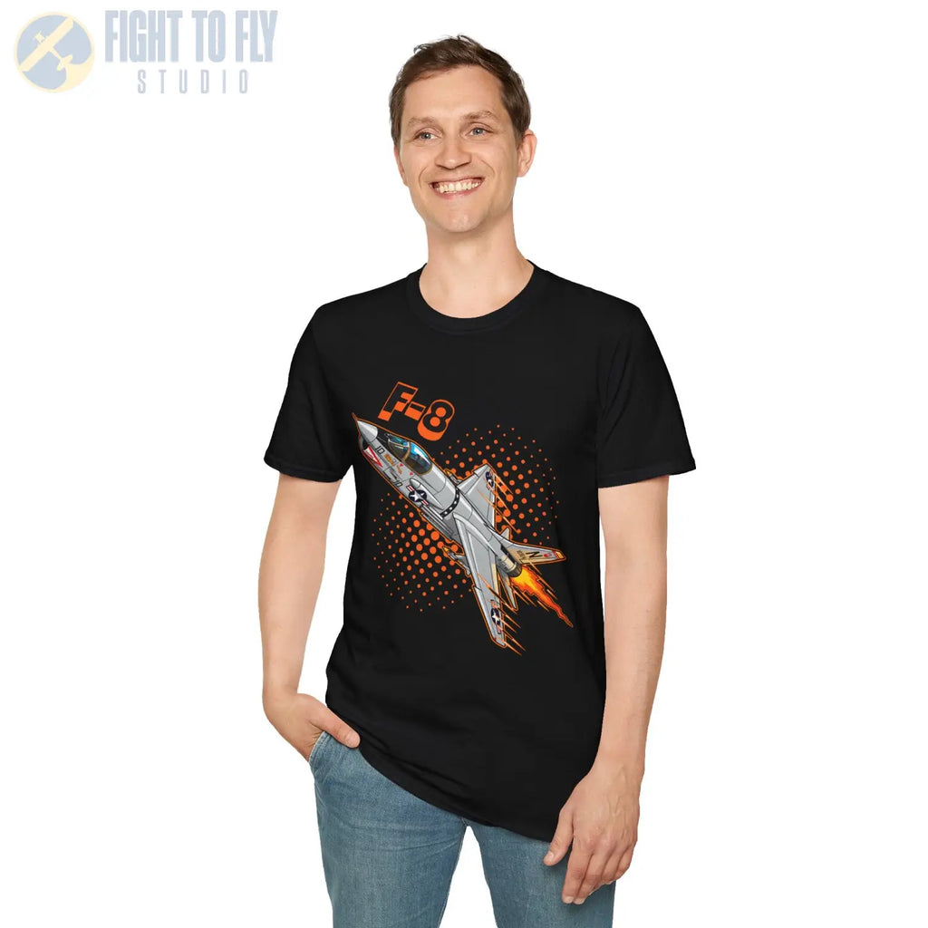 F-8 Crusader Comic Style T-Shirt - Pilot gifts - WWII warbird t-shirt