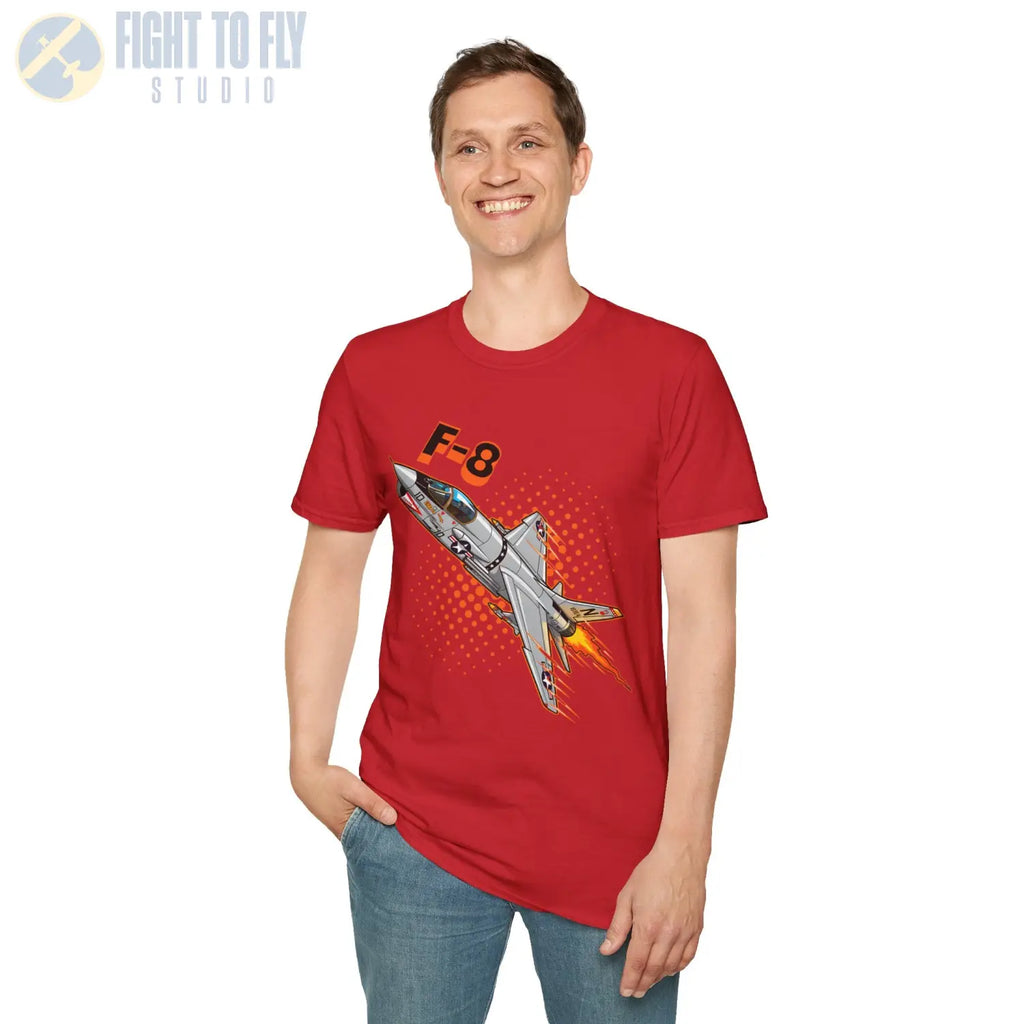 F-8 Crusader Comic Style T-Shirt - Pilot gifts - WWII warbird t-shirt