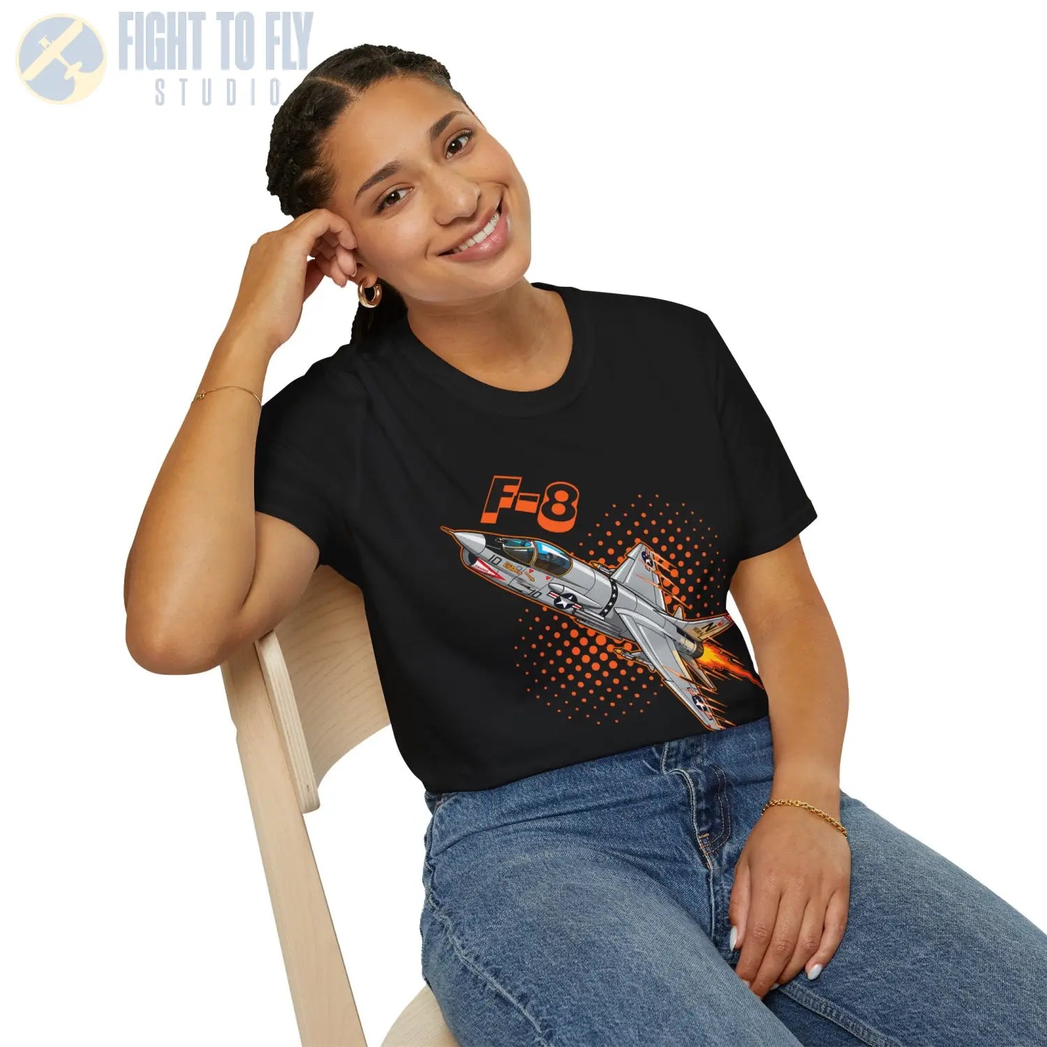 F-8 Crusader Comic Style T-Shirt - Pilot gifts - WWII warbird t-shirt