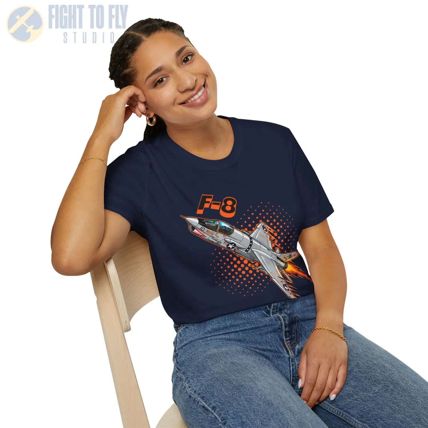 F-8 Crusader Comic Style T-Shirt - Pilot gifts - WWII warbird t-shirt