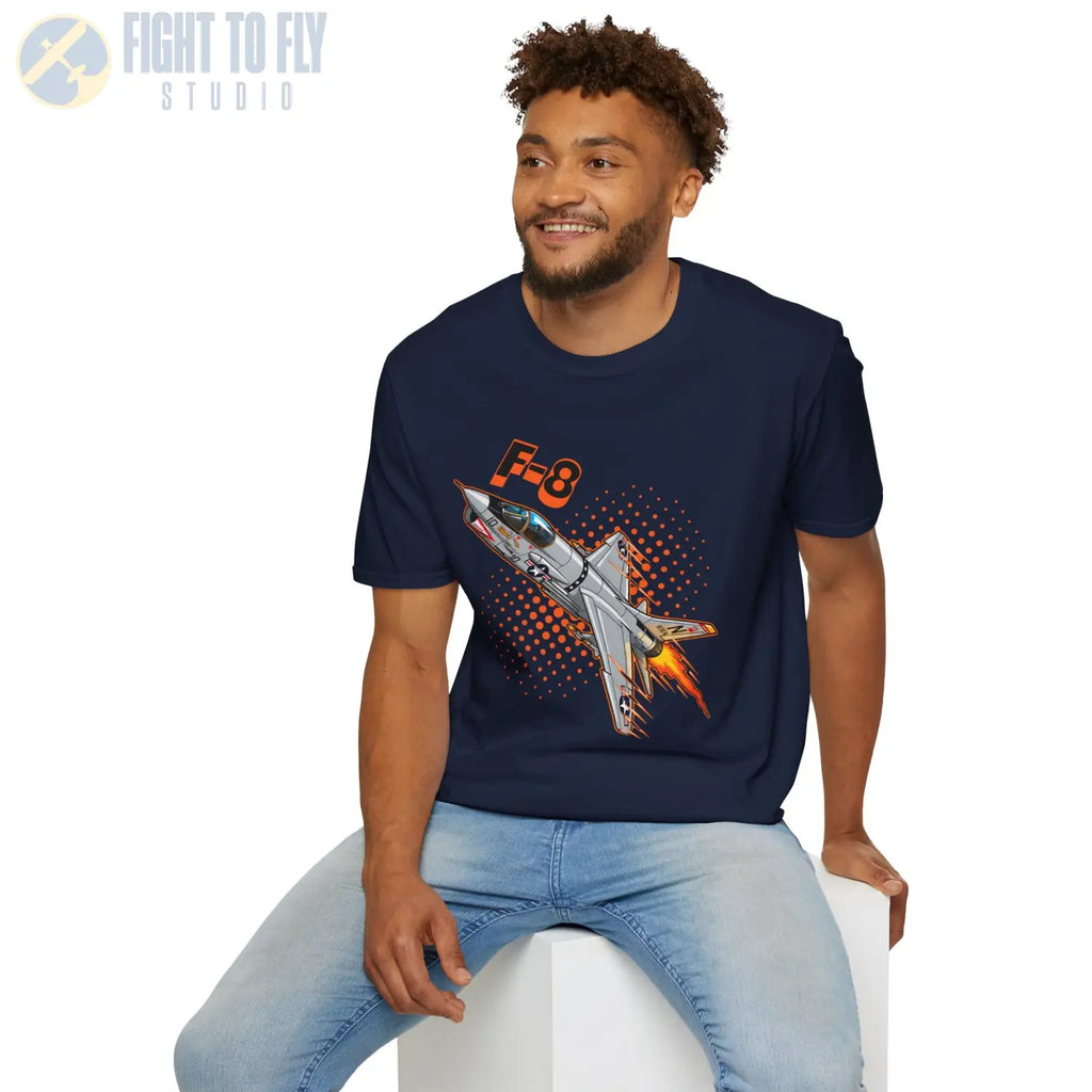 F-8 Crusader Comic Style T-Shirt - Pilot gifts - WWII warbird t-shirt