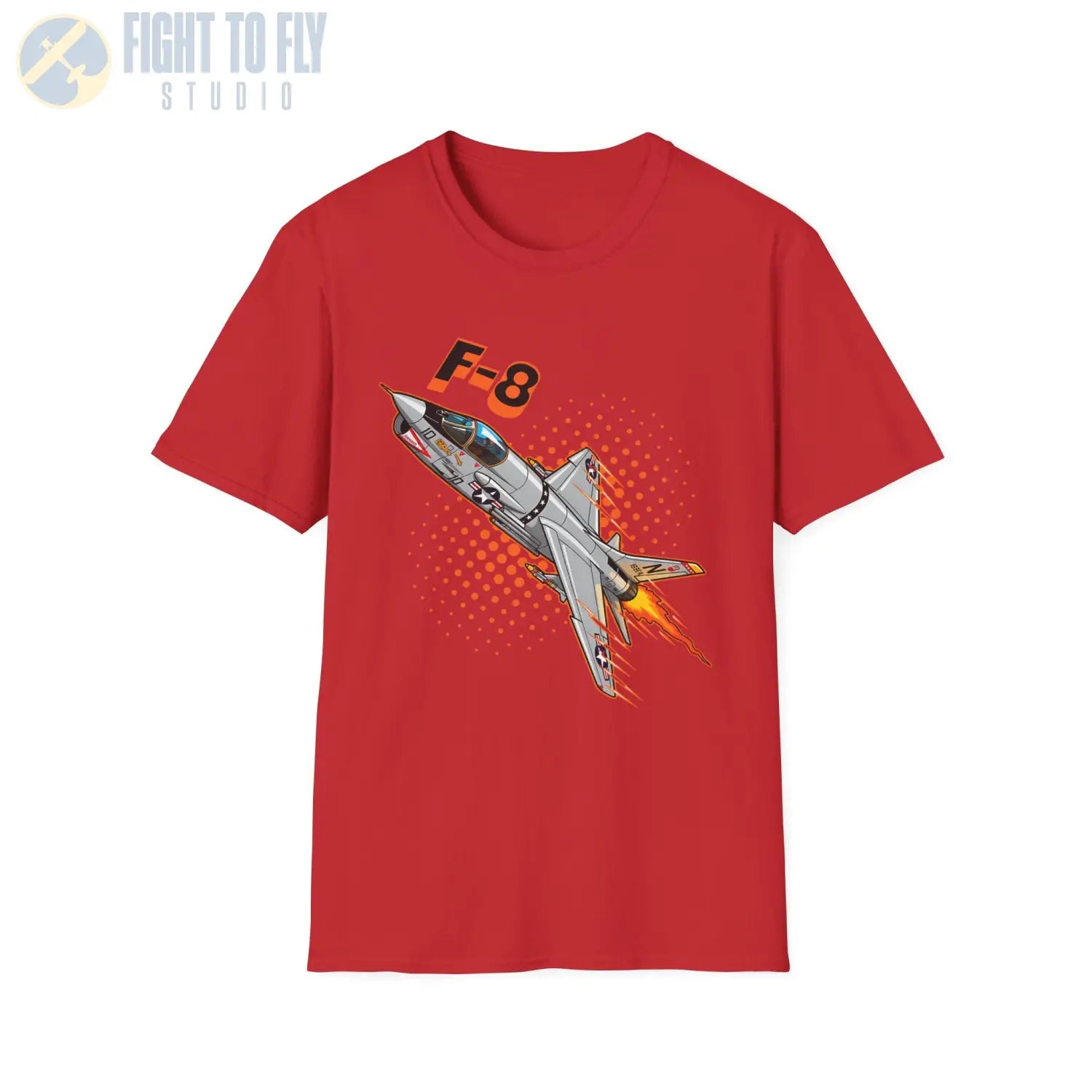 F-8 Crusader Comic Style T-Shirt - Pilot gifts - WWII warbird t-shirt