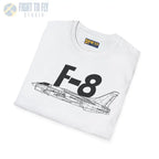 F-8 Crusader Side Profile T-Shirt - Pilot gifts - WWII warbird t-shirt