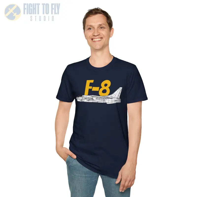 F-8 Crusader Side Profile T-Shirt - Pilot gifts - WWII warbird t-shirt