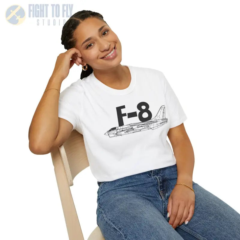 F-8 Side Profile T-Shirt – Last Gunfighter Navy Jet Tee - Pilot gifts - WWII warbird t-shirt