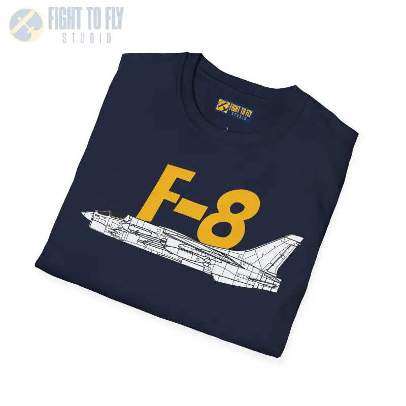 F-8 Side Profile T-Shirt – Last Gunfighter Navy Jet Tee - Pilot gifts - WWII warbird t-shirt