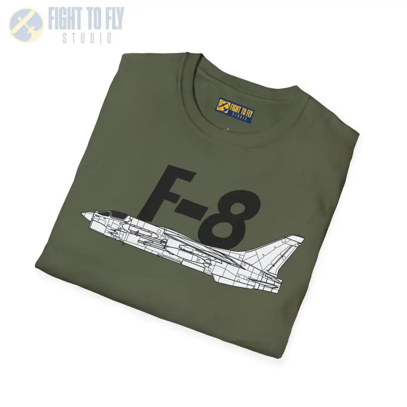 F-8 Crusader Side Profile T-Shirt - Pilot gifts - WWII warbird t-shirt