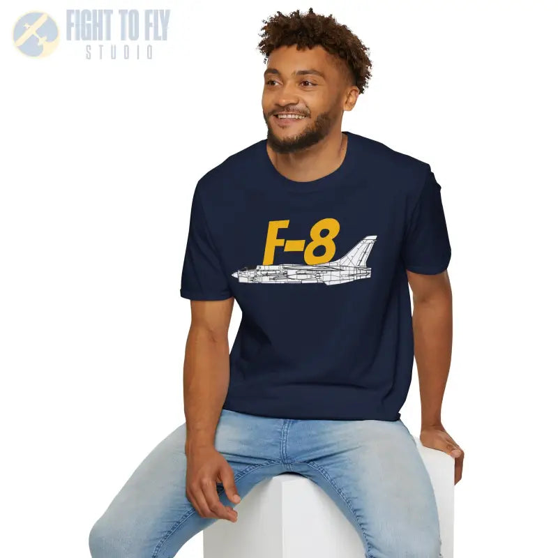 F-8 Crusader Side Profile T-Shirt - Pilot gifts - WWII warbird t-shirt