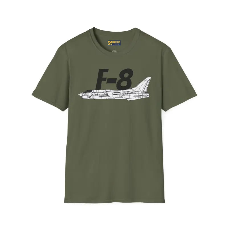 F-8 Crusader Side Profile T-Shirt - Pilot gifts - WWII warbird t-shirt