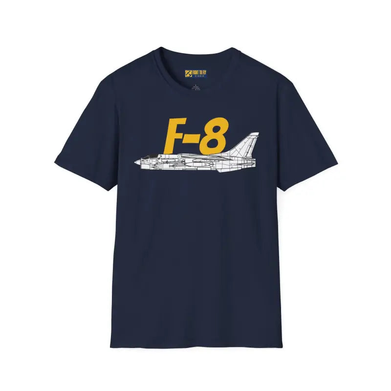 F-8 Crusader Side Profile T-Shirt - Pilot gifts - WWII warbird t-shirt