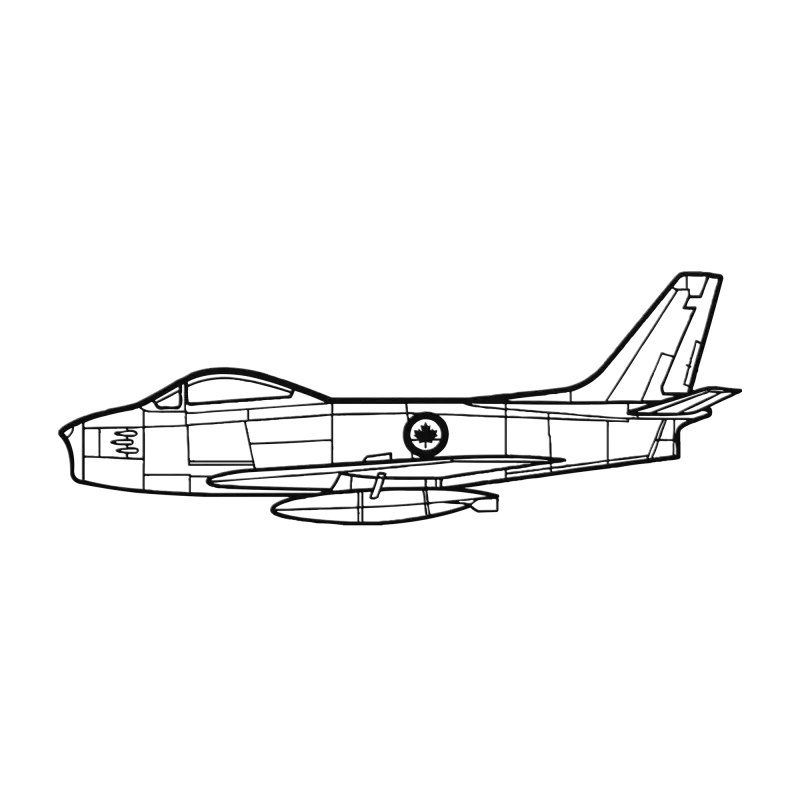 F-86 Canada Die Cast Metal Wall Art - Sign - Pilot gifts - WWII warbird t-shirt