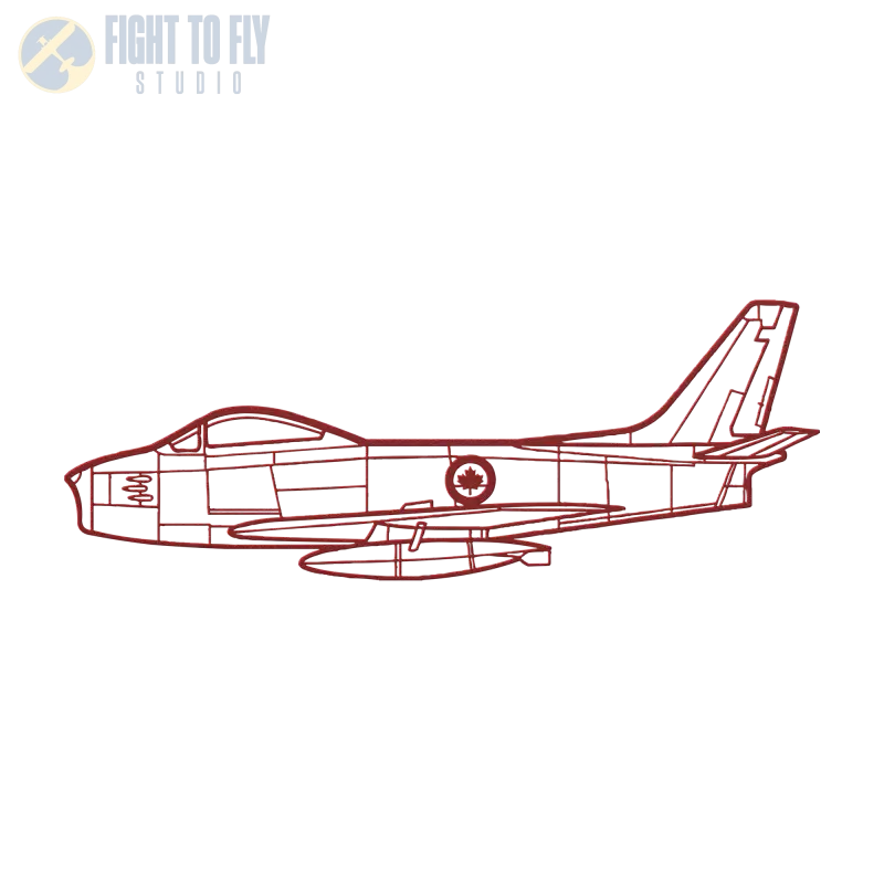 F-86 Canada Die Cast Metal Wall Art - Sign - Pilot gifts - WWII warbird t-shirt