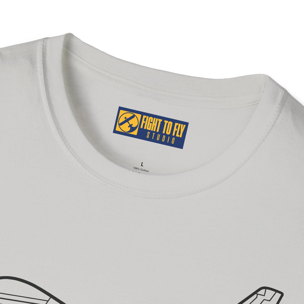 F-86 T-Shirt – Jet Fighter Side Profile Cold War Aviation Tee - Pilot gifts - WWII warbird t-shirt