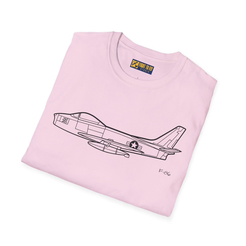 F-86 T-Shirt – Jet Fighter Side Profile Cold War Aviation Tee - Pilot gifts - WWII warbird t-shirt