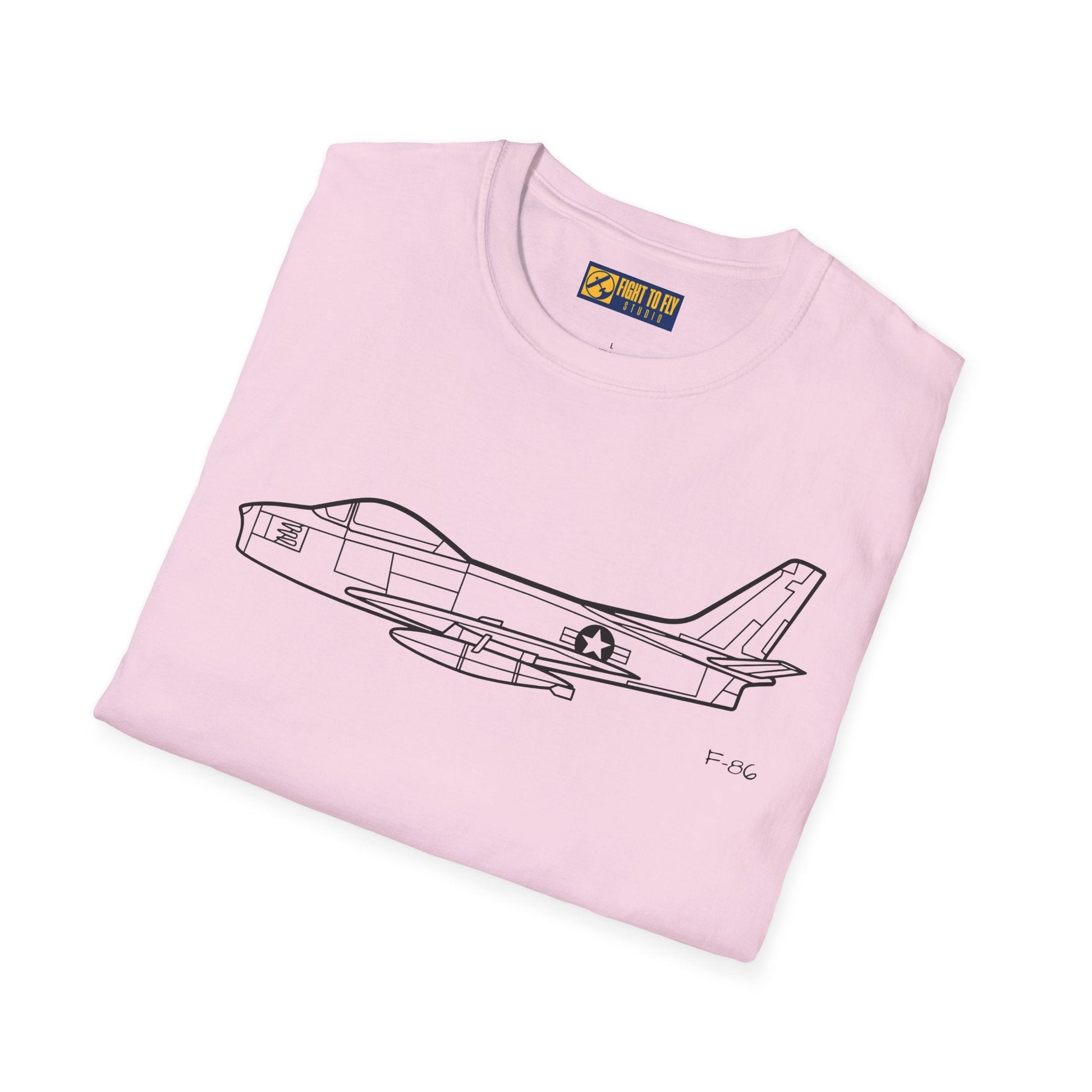 F-86 T-Shirt – Jet Fighter Side Profile Cold War Aviation Tee - Pilot gifts - WWII warbird t-shirt