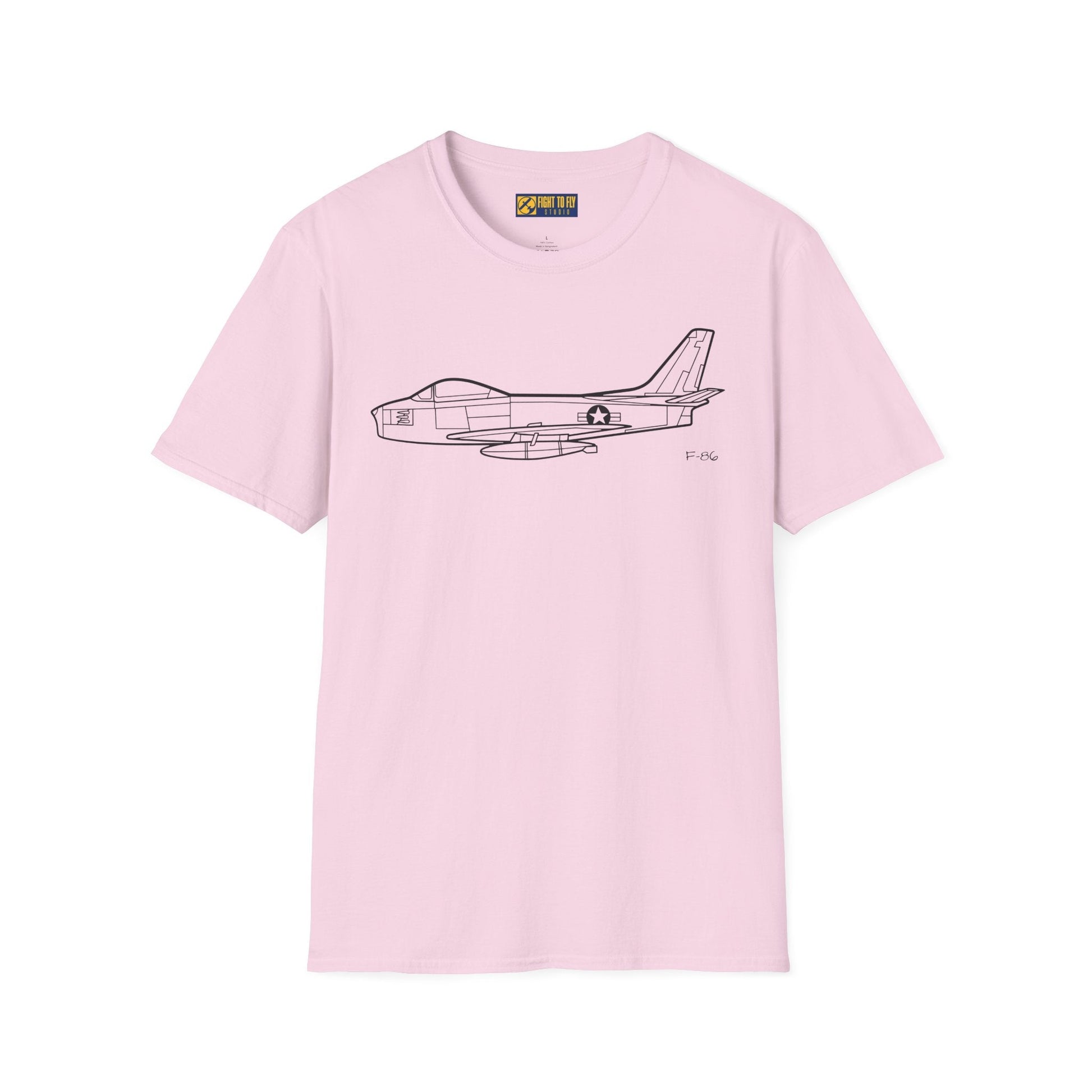 F-86 T-Shirt – Jet Fighter Side Profile Cold War Aviation Tee - Pilot gifts - WWII warbird t-shirt