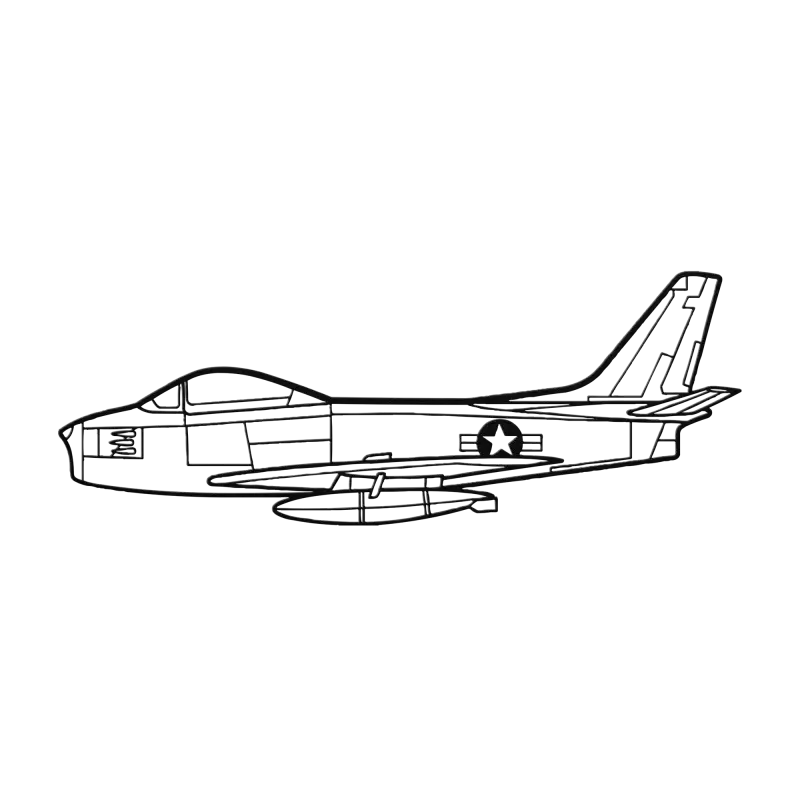 F-86 USAF Die cut Metal Wall Art - Sign - Pilot gifts - WWII warbird t-shirt