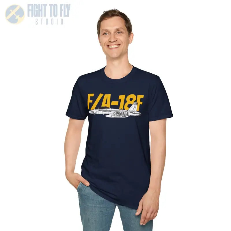 F/A-18F Side Profile T-Shirt – Two-Seat Navy Strike Fighter Tee - Pilot gifts - WWII warbird t-shirt