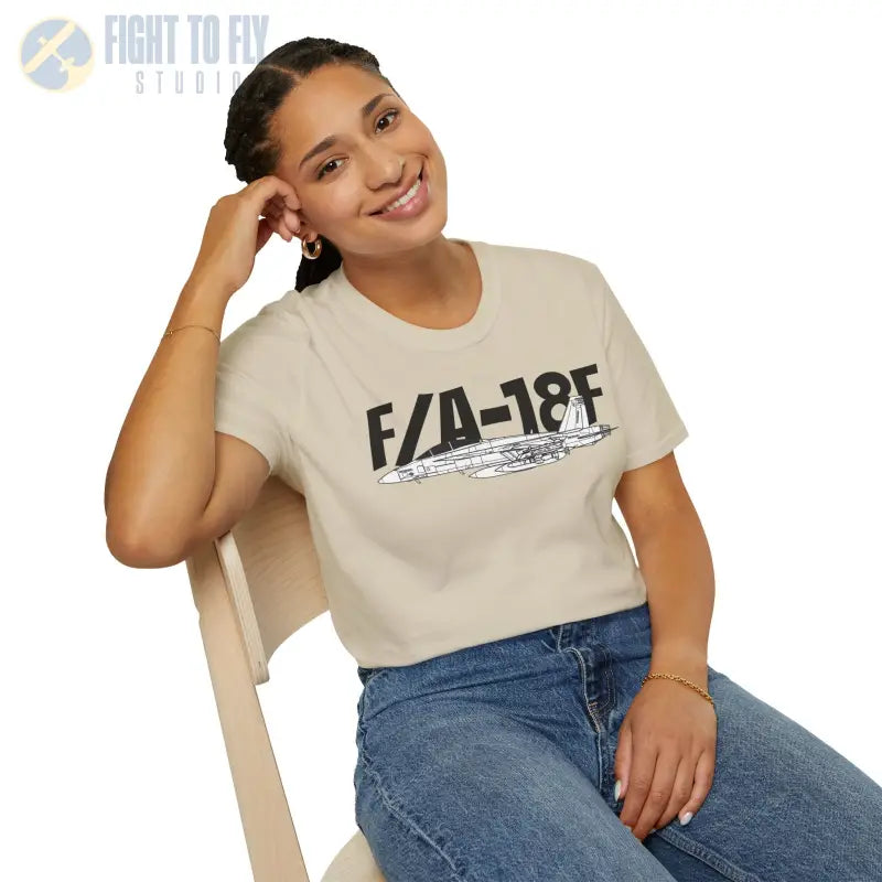 F/A-18F Side Profile T-Shirt – Two-Seat Navy Strike Fighter Tee - Pilot gifts - WWII warbird t-shirt