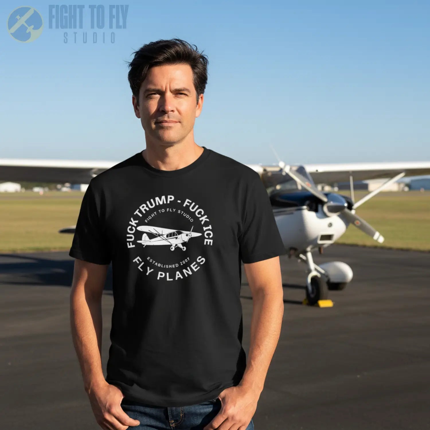 F*** Trump ICE FLY PLANES T-shirt - T-Shirt - Pilot gifts - WWII warbird t-shirt
