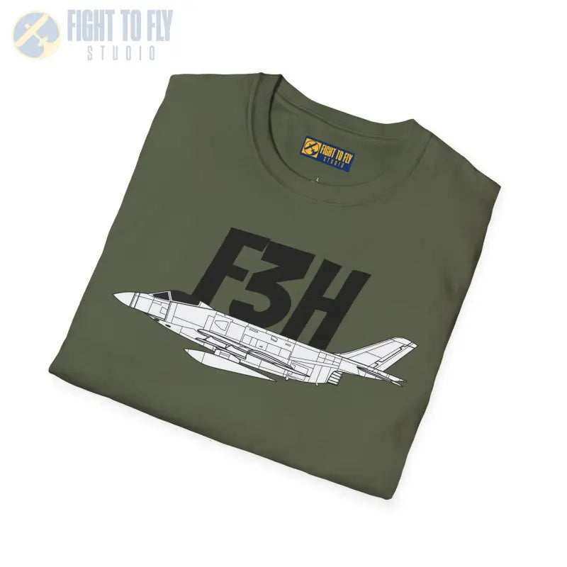 F3H Side Profile T-Shirt – Early Navy Jet Fighter Tee - Pilot gifts - WWII warbird t-shirt
