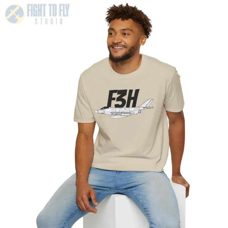 F3H Side Profile T-Shirt – Early Navy Jet Fighter Tee - Pilot gifts - WWII warbird t-shirt