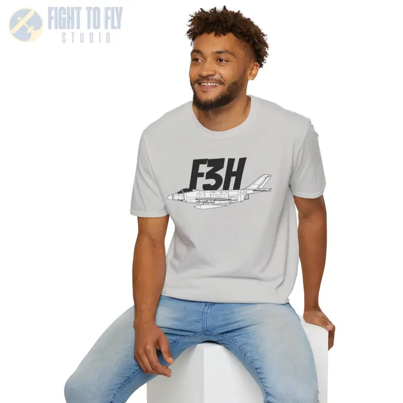 F3H Side Profile T-Shirt – Early Navy Jet Fighter Tee - Pilot gifts - WWII warbird t-shirt