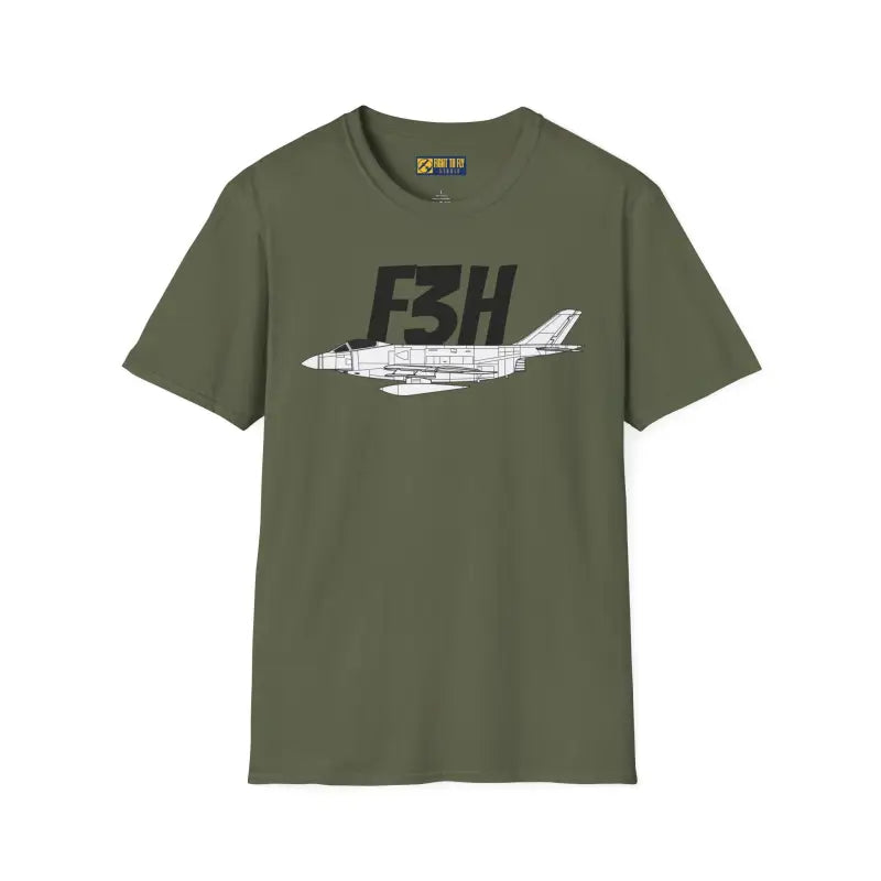 F3H Side Profile T-Shirt – Early Navy Jet Fighter Tee - Pilot gifts - WWII warbird t-shirt