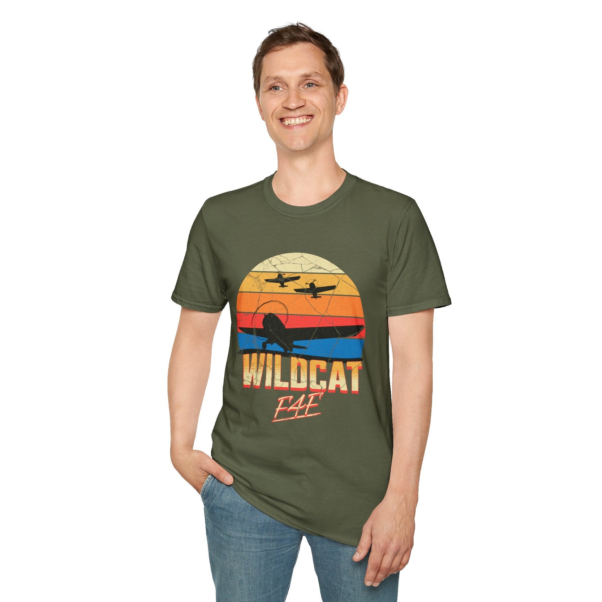 F4F Wildcat Premium T-Shirt – WWII Carrier-Borne Fighter Full Graphic Aviation Tee - Pilot gifts - warbird t-shirt