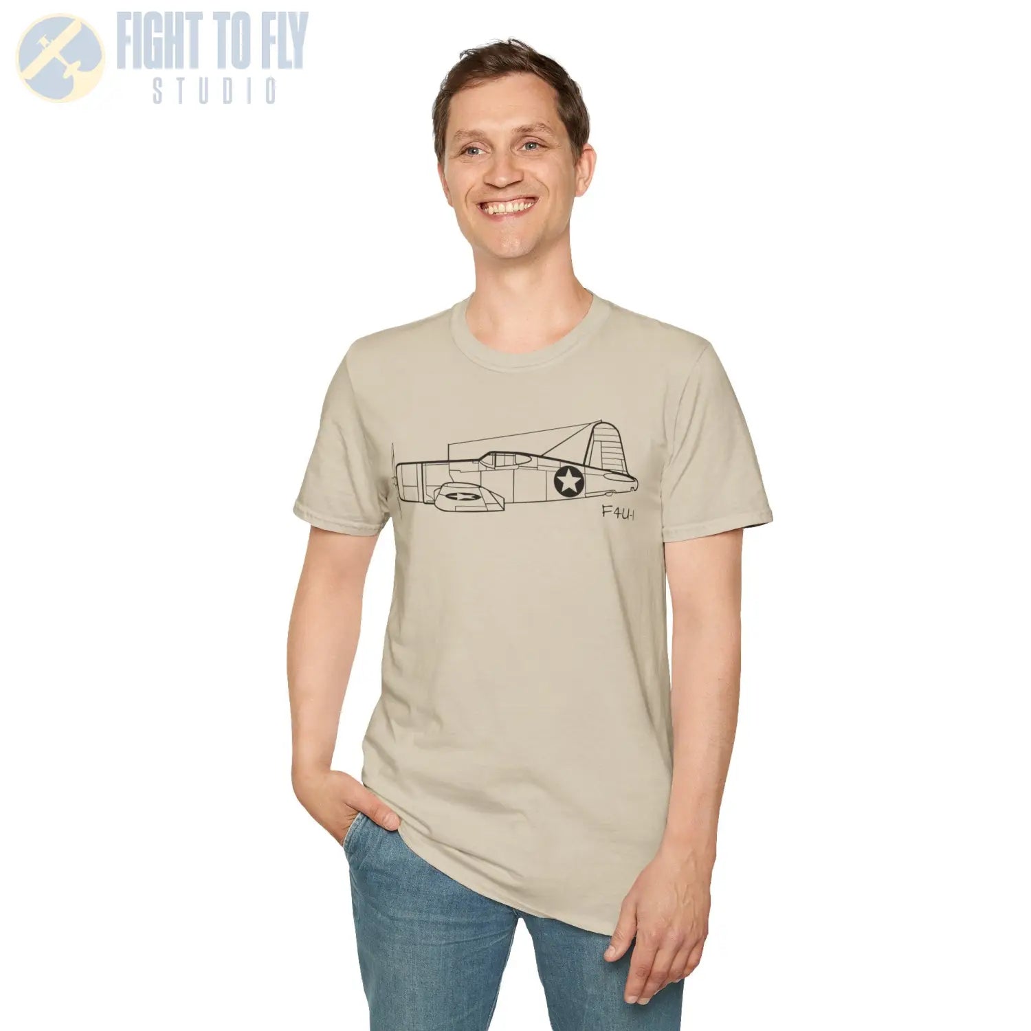 F4U-1 Corsair Side View T-Shirt - Pilot gifts - WWII warbird t-shirt