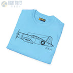 F4U-1 Corsair Side View T-Shirt - Pilot gifts - WWII warbird t-shirt