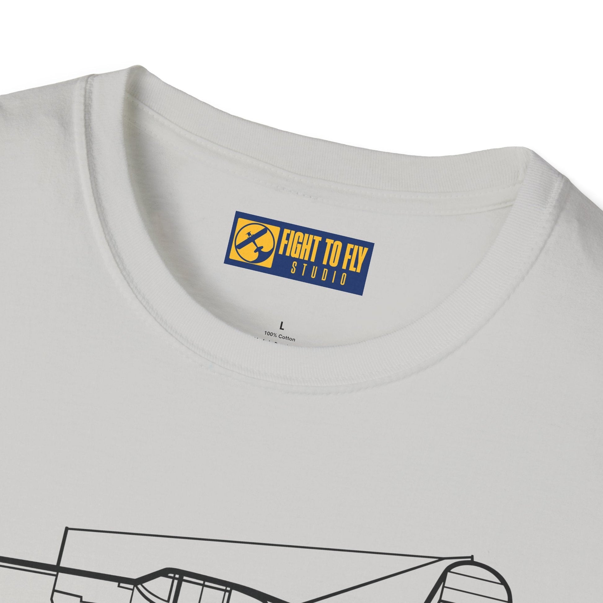 F4U-1 Side View T-Shirt – Corsair WWII Fighter Aviation Tee - Pilot gifts - warbird t-shirt