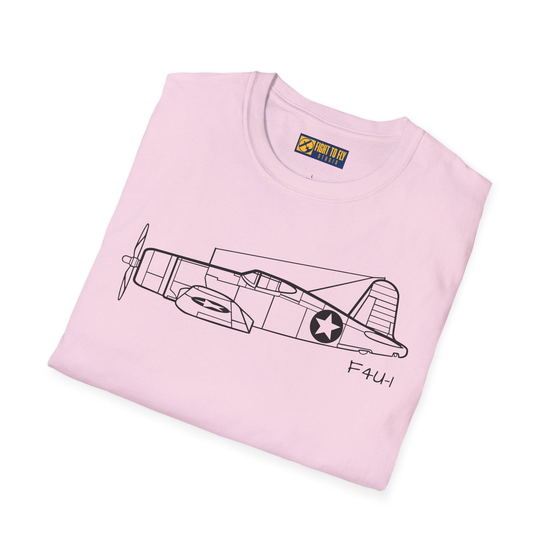 F4U-1 Side View T-Shirt – Corsair WWII Fighter Aviation Tee - Pilot gifts - warbird t-shirt