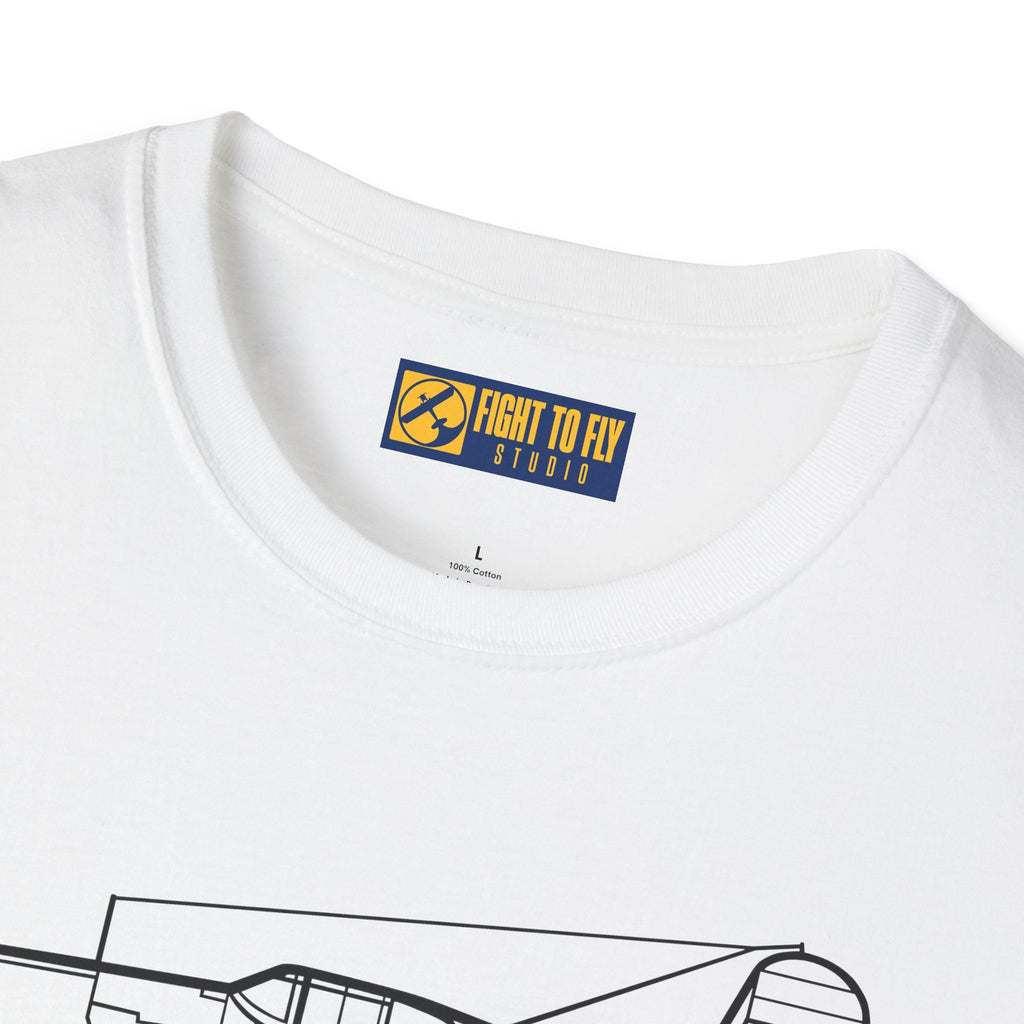 F4U-1 Side View T-Shirt – Corsair WWII Fighter Aviation Tee - Pilot gifts - warbird t-shirt
