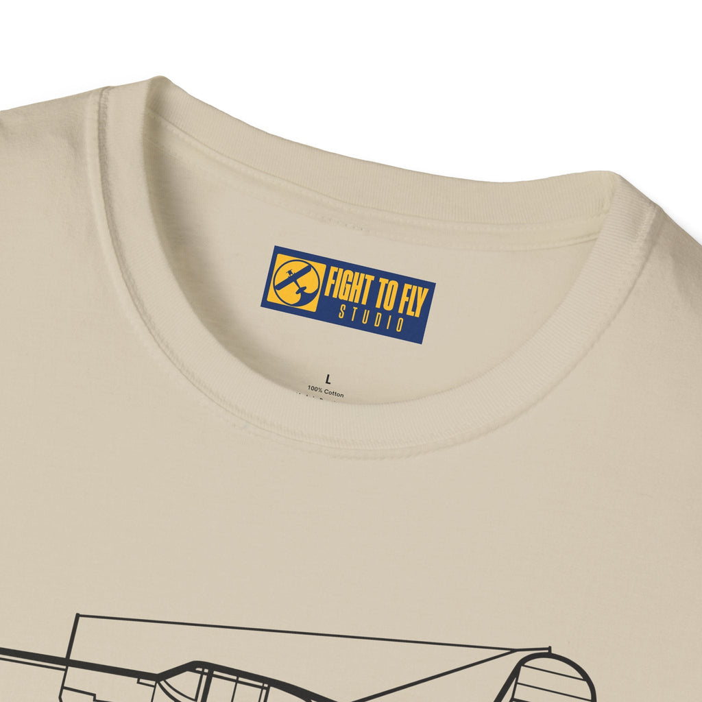 F4U-1 Side View T-Shirt – Corsair WWII Fighter Aviation Tee - Pilot gifts - warbird t-shirt