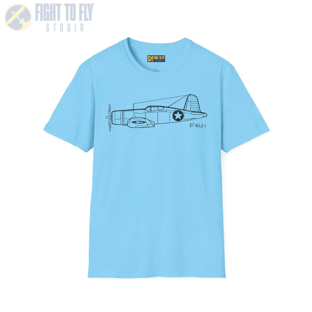 F4U-1 Corsair Side View T-Shirt - Pilot gifts - WWII warbird t-shirt