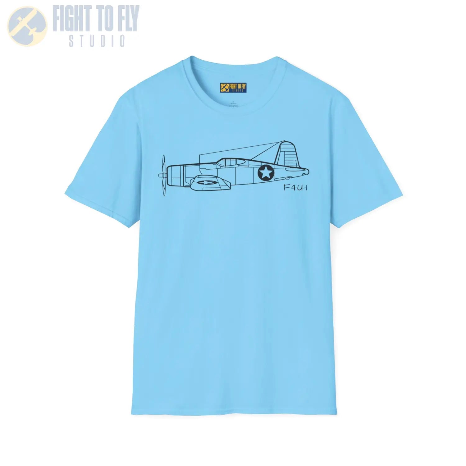 F4U-1 Corsair Side View T-Shirt - Pilot gifts - WWII warbird t-shirt