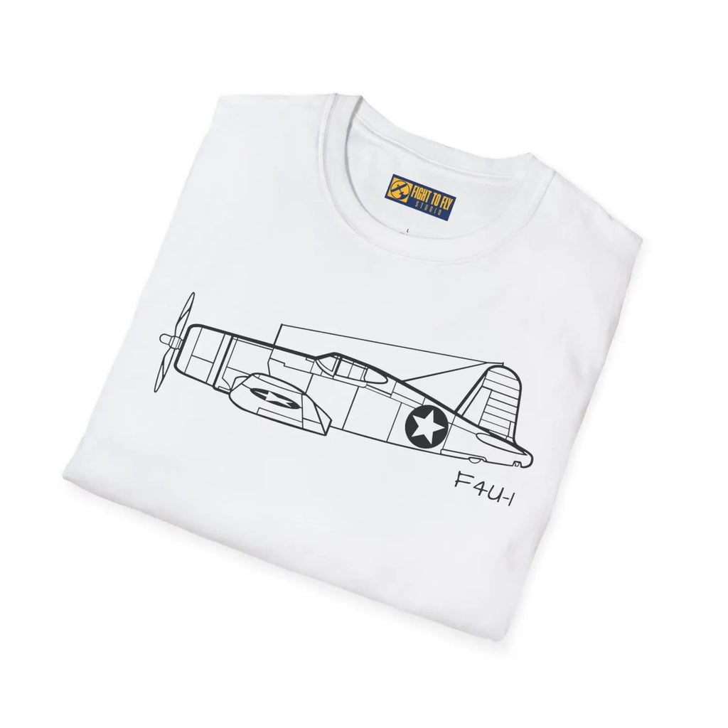 F4U-1 Corsair Side View T-Shirt - Pilot gifts - WWII warbird t-shirt