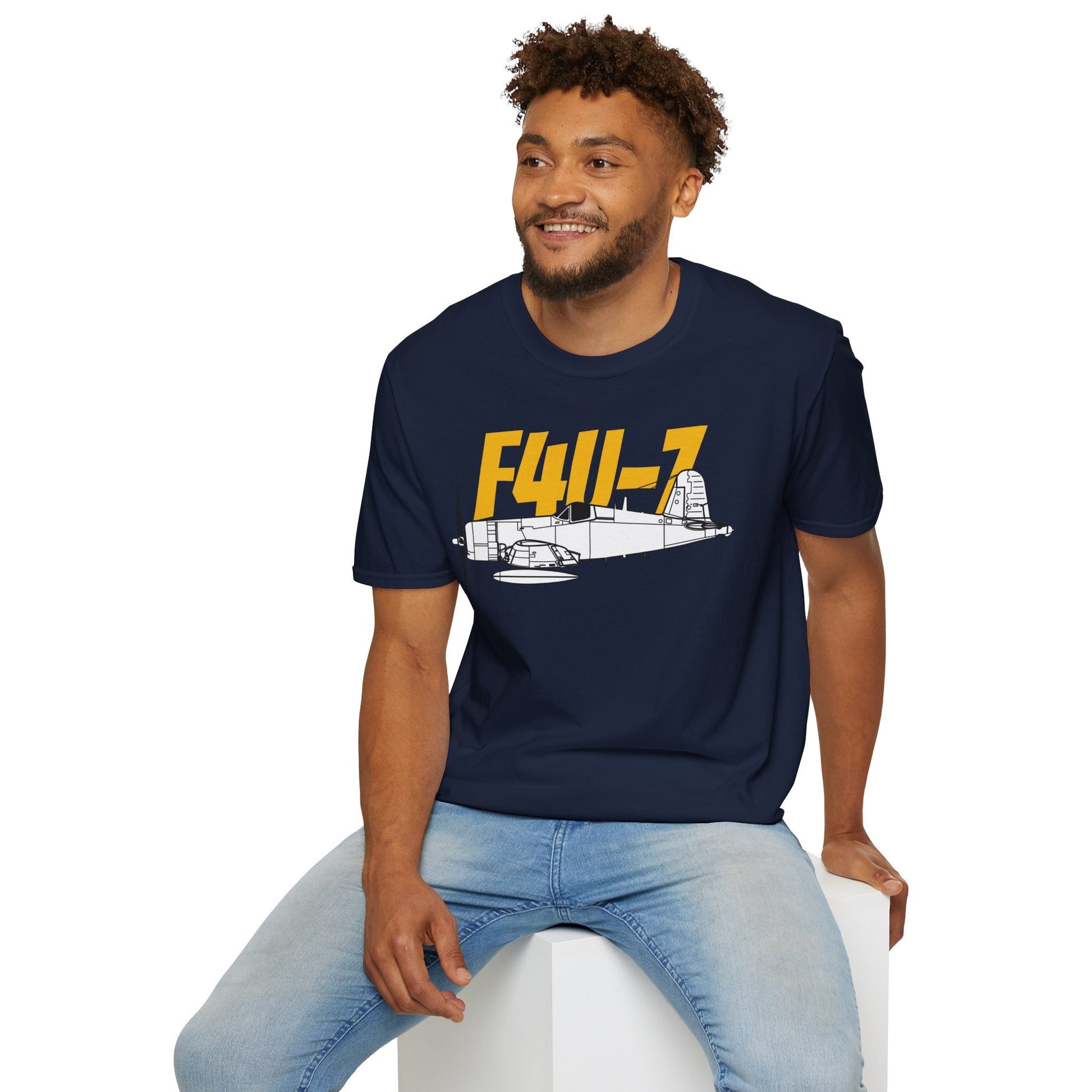 F4U-7 T-Shirt – WWII Naval Fighter Aircraft Aviation Tee - Pilot gifts - warbird t-shirt