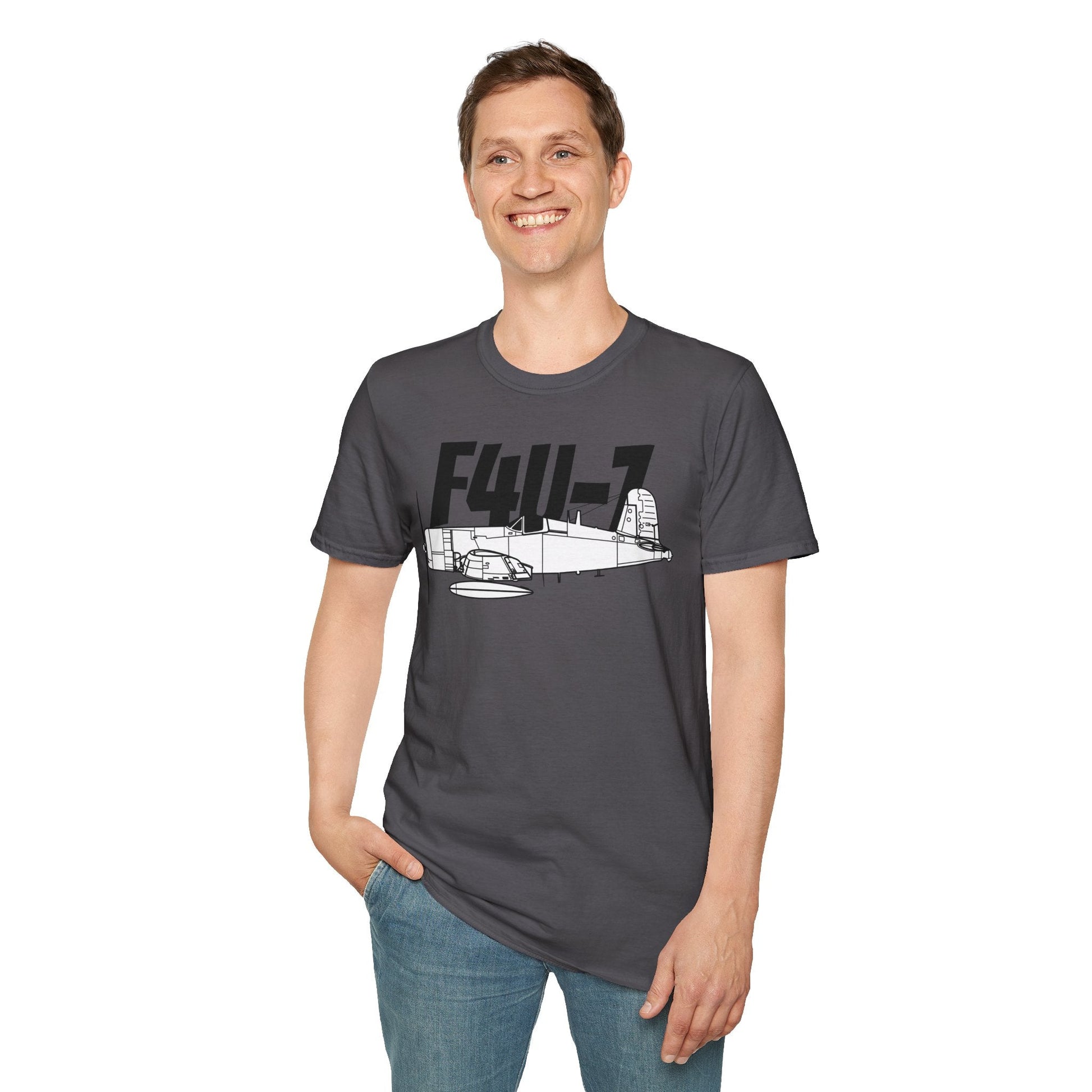 F4U-7 T-Shirt – WWII Naval Fighter Aircraft Aviation Tee - Pilot gifts - warbird t-shirt