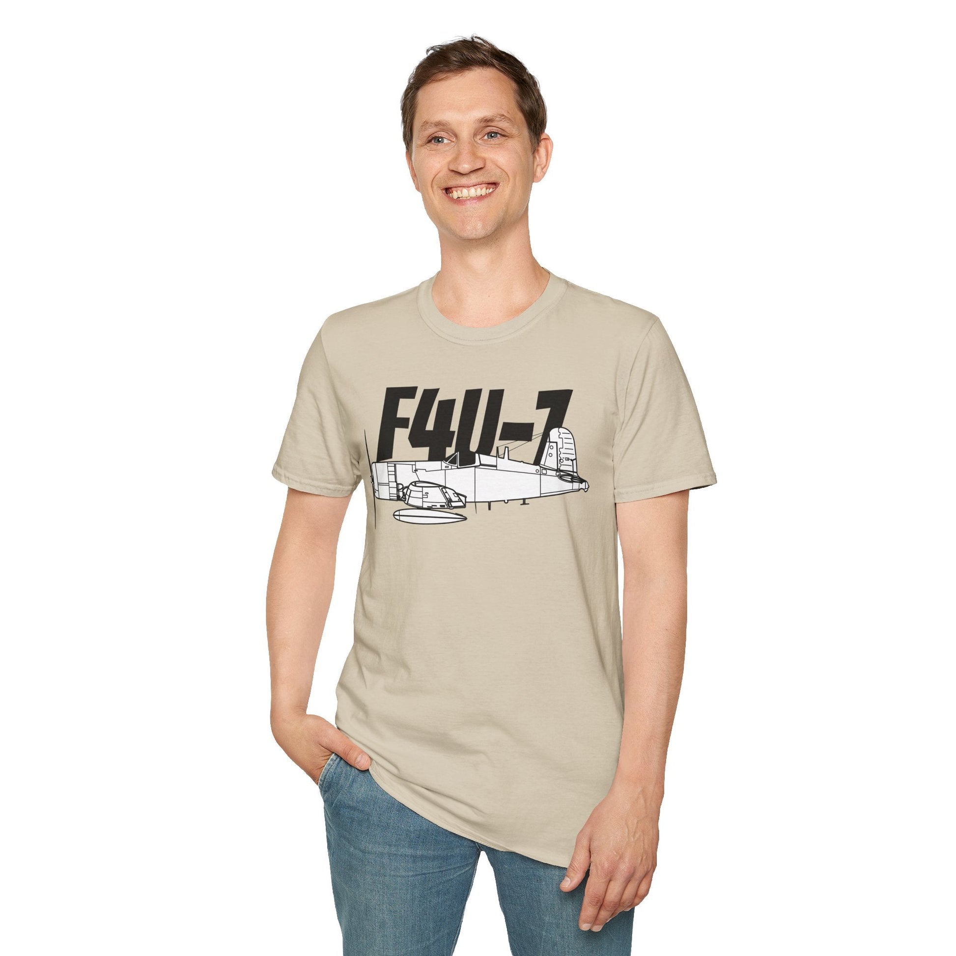 F4U-7 T-Shirt – WWII Naval Fighter Aircraft Aviation Tee - Pilot gifts - warbird t-shirt