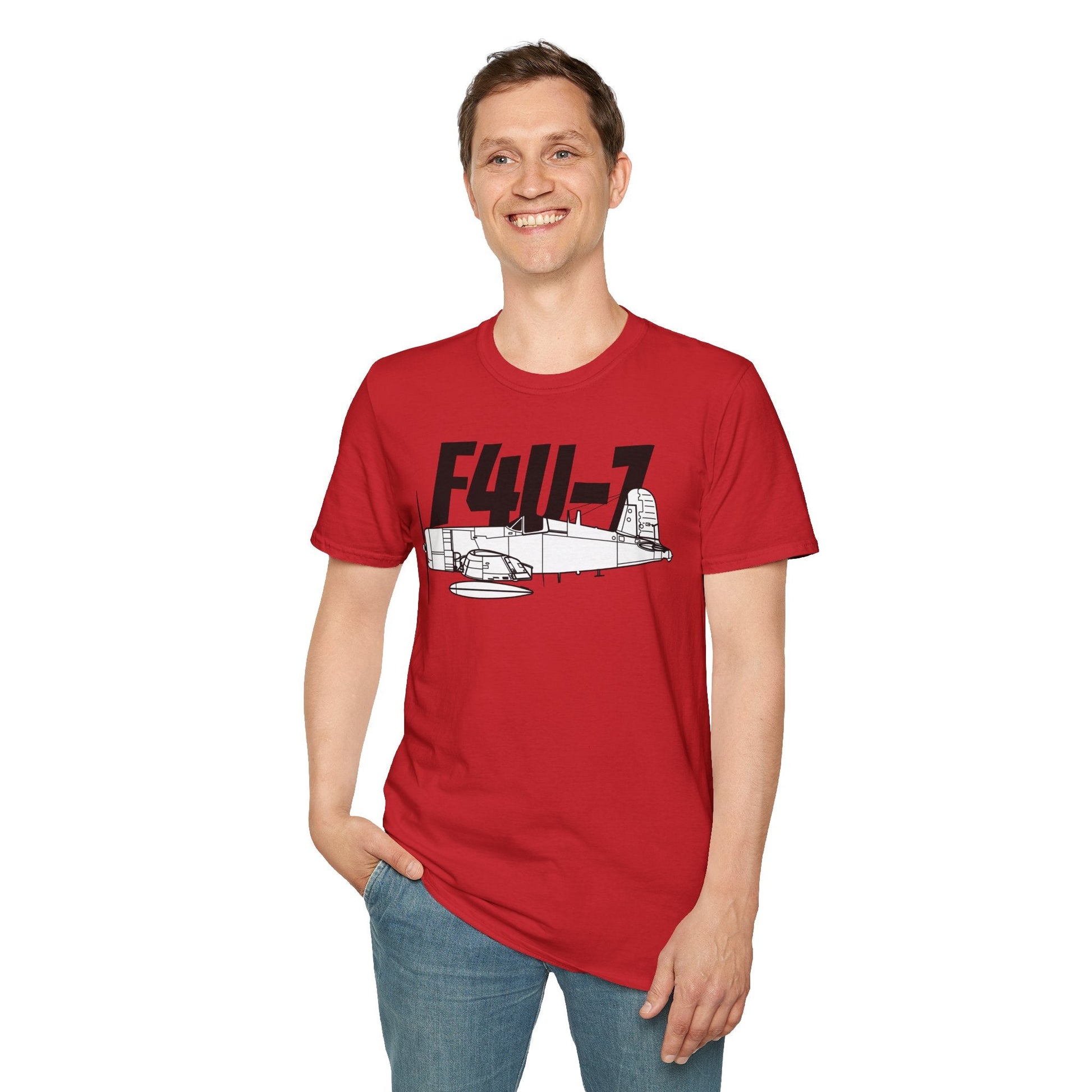 F4U-7 T-Shirt – WWII Naval Fighter Aircraft Aviation Tee - Pilot gifts - warbird t-shirt
