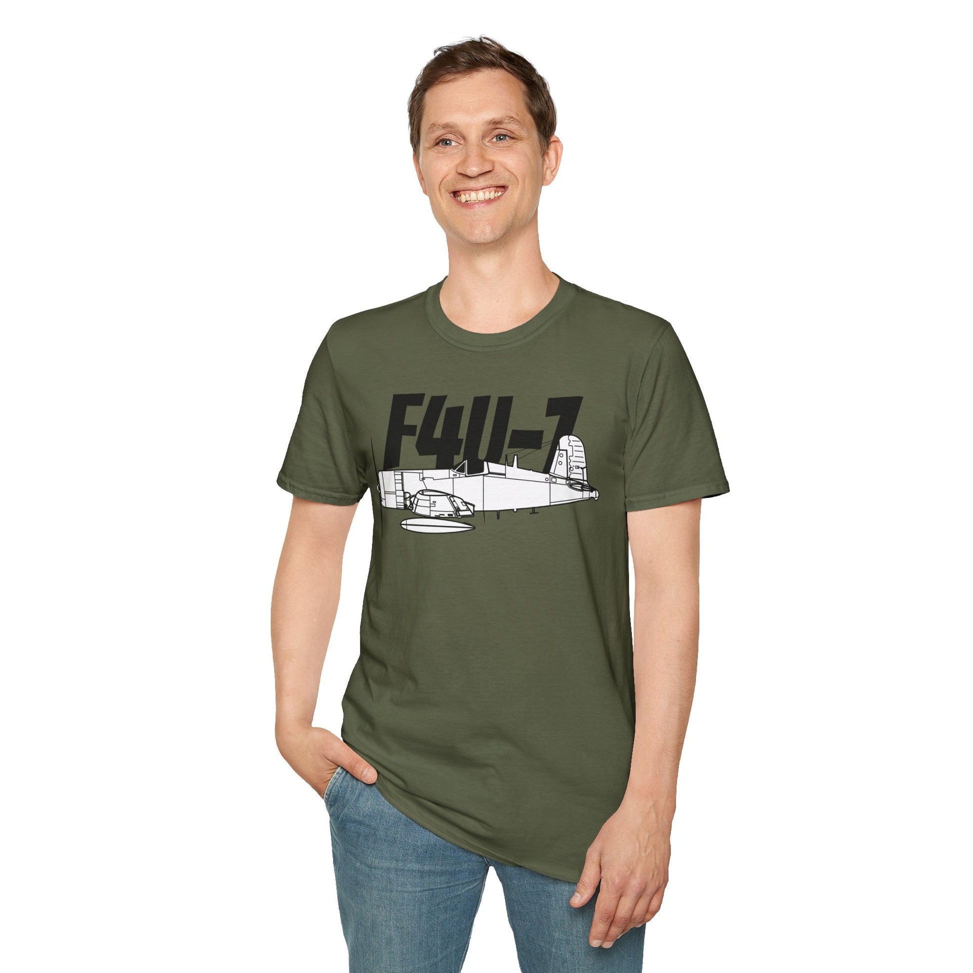 F4U-7 T-Shirt – WWII Naval Fighter Aircraft Aviation Tee - Pilot gifts - warbird t-shirt