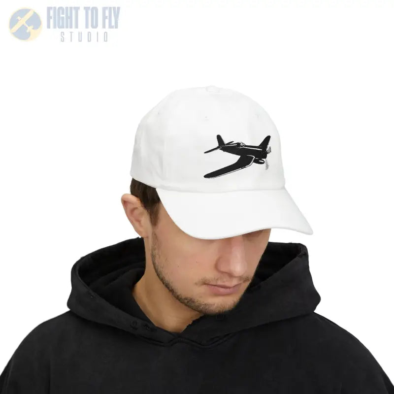F4U Bent Wing Warbird Fighter of the Pacific- Black - Hats - Pilot gifts - WWII warbird t-shirt