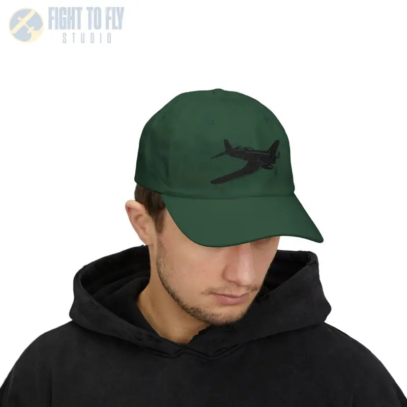 F4U Bent Wing Warbird Fighter of the Pacific- Black - Hats - Pilot gifts - WWII warbird t-shirt