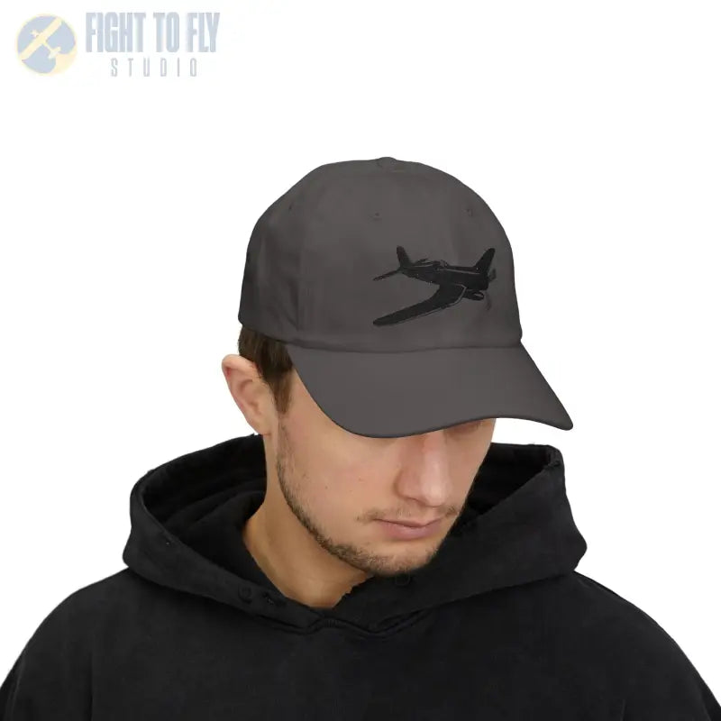 F4U Bent Wing Warbird Fighter of the Pacific- Black - Hats - Pilot gifts - WWII warbird t-shirt