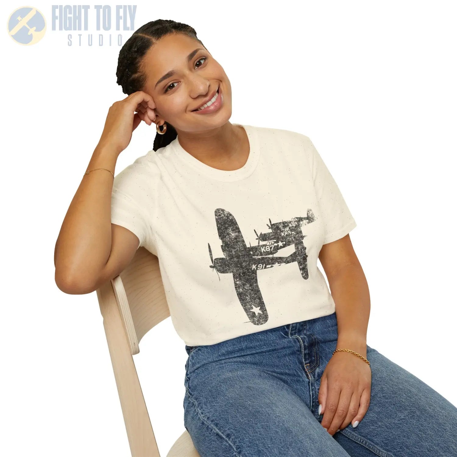 F4U Corsair “Four in Formation” WWII T-Shirt - Pilot gifts - warbird t-shirt