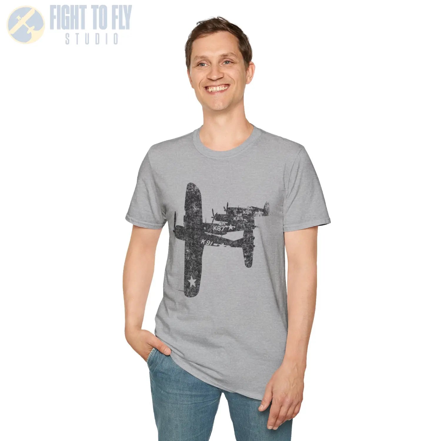 F4U Corsair “Four in Formation” WWII T-Shirt - Pilot gifts - warbird t-shirt