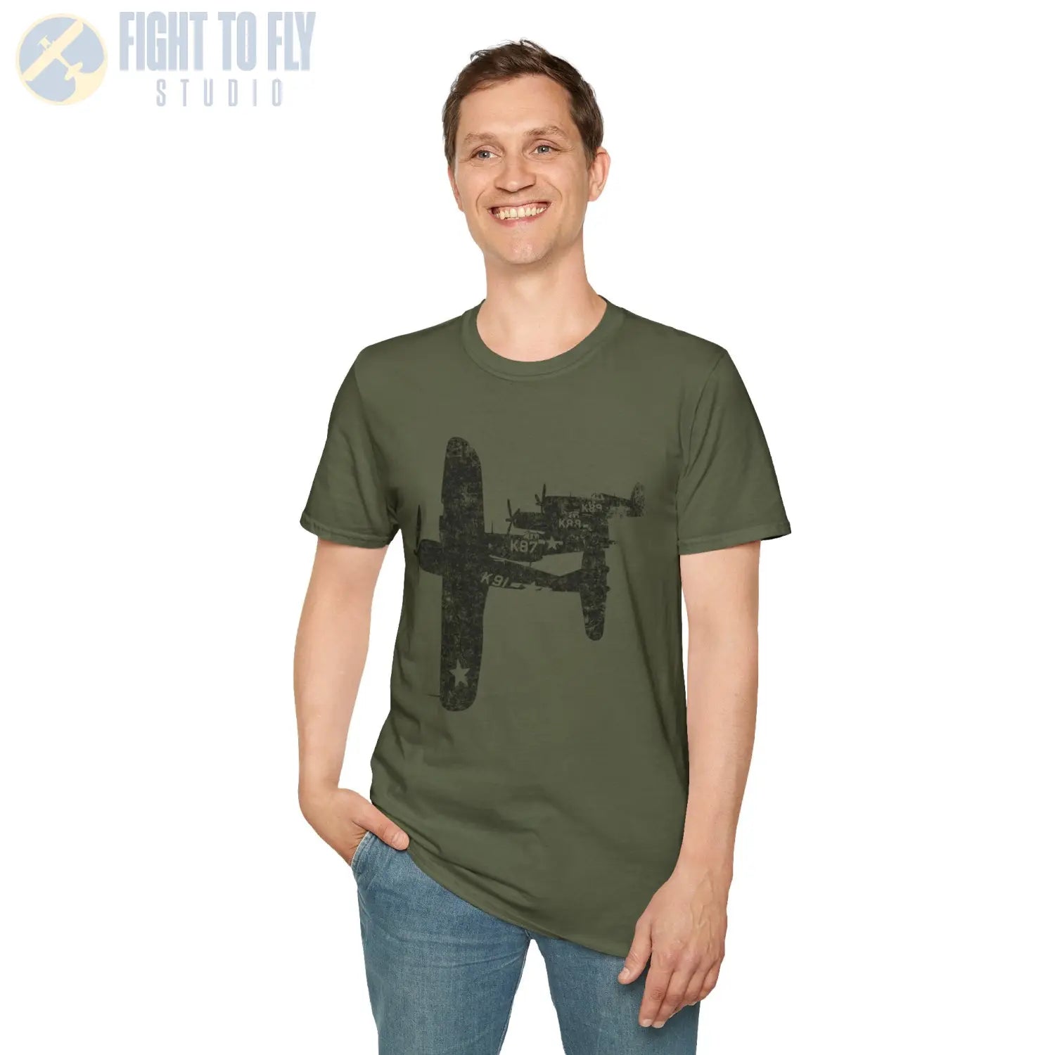 F4U Corsair “Four in Formation” WWII T-Shirt - Pilot gifts - warbird t-shirt